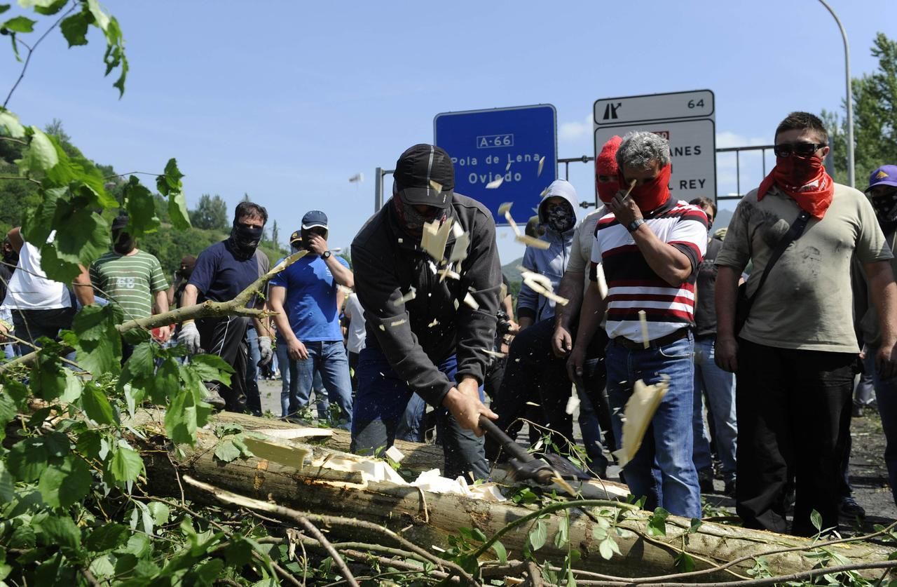 Obrazem: Protesty horníků ve Španělsku