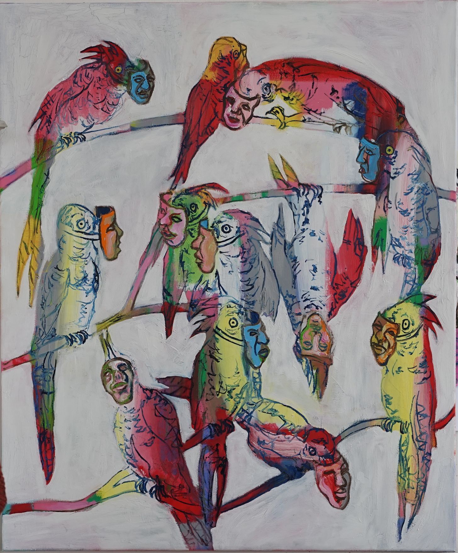 Lawrence Wells: Parrots with masks