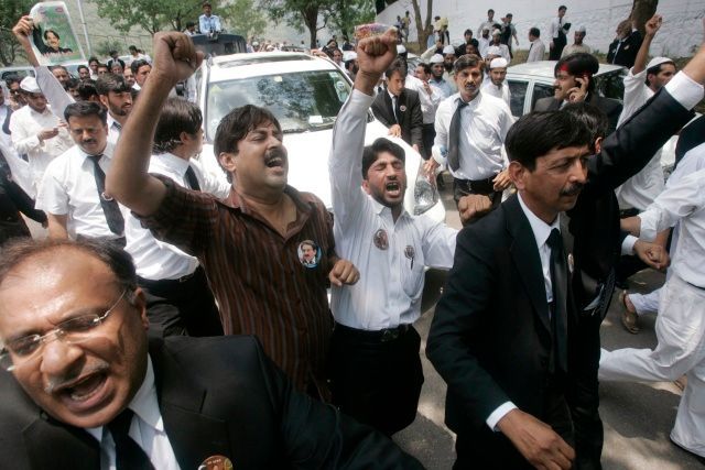 Protest právníků v Pákistánu