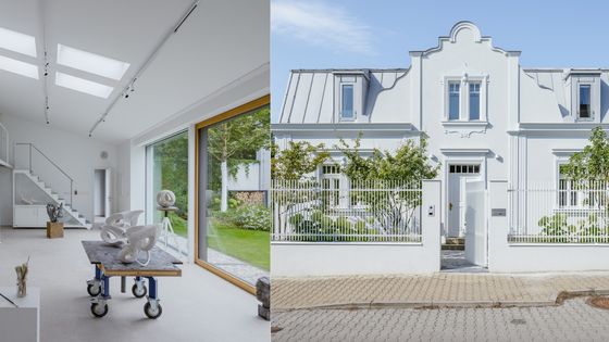 Vpředu historie, vzadu moderna. Dům se sochařským ateliérem se "ztrácí" v zahradě