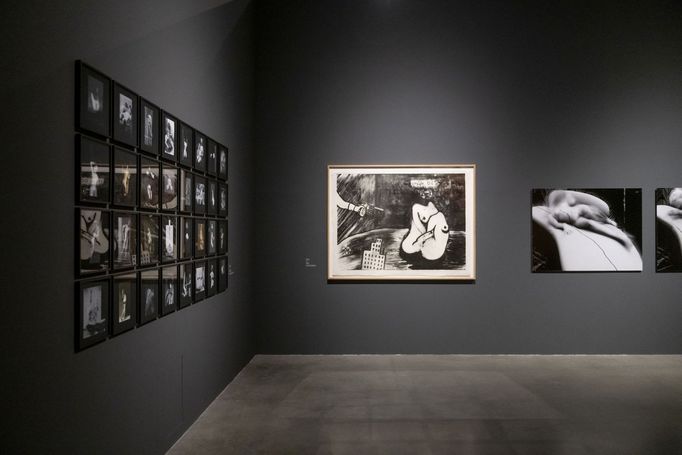 Pohled do výstavy David Lynch: Up in Flames, která je k vidění v pražském DOXu do 8. února 2026.