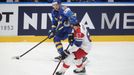 Willian Nylander a Michael Frolík v zápase Česko - Švédsko na MS 2019