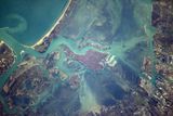 Pohled na Benátky. Snímek pořídil astronaut agentury ESA Thomas Pesquet.