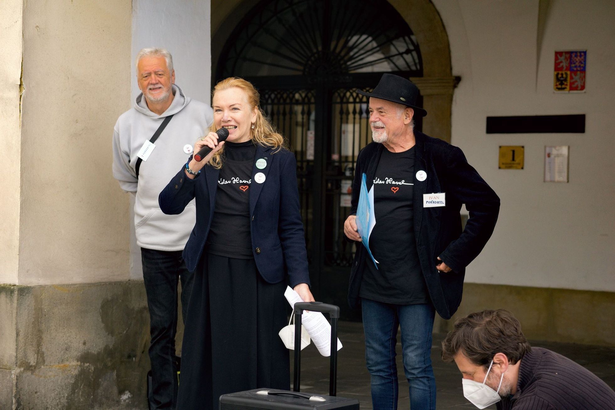 Věra Janíková se svým manželem Ivanem přio jedné z akcí na podporu demokracie