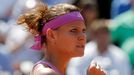 Lucie Šfářová v semifinále French Open 2015 proti Aně Ivanovičové.