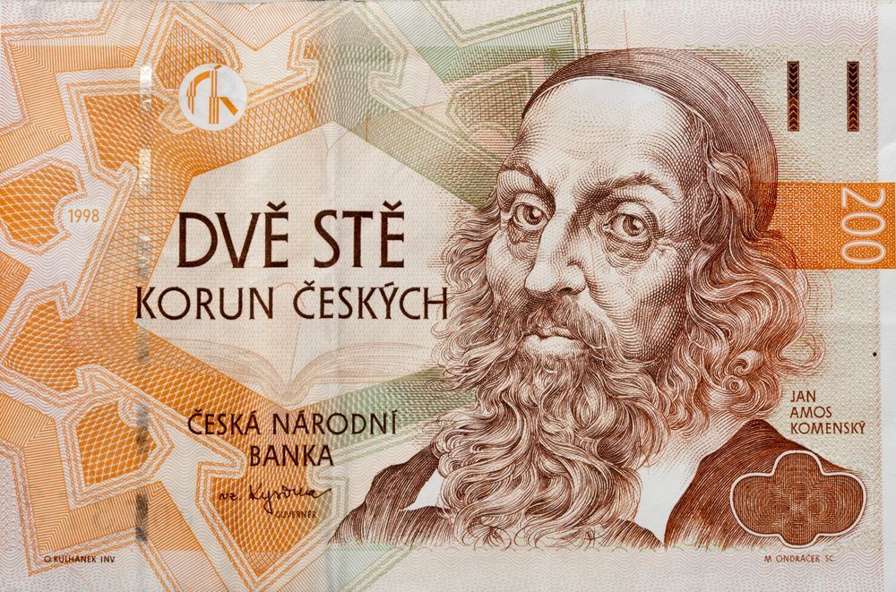bankovka 200 korun dvousetkoruna Komenský