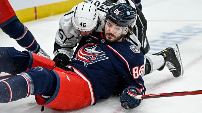 Útočník Columbusu Kirill Marčenko je jedním z ruských nováčků v aktuální sezoně NHL.