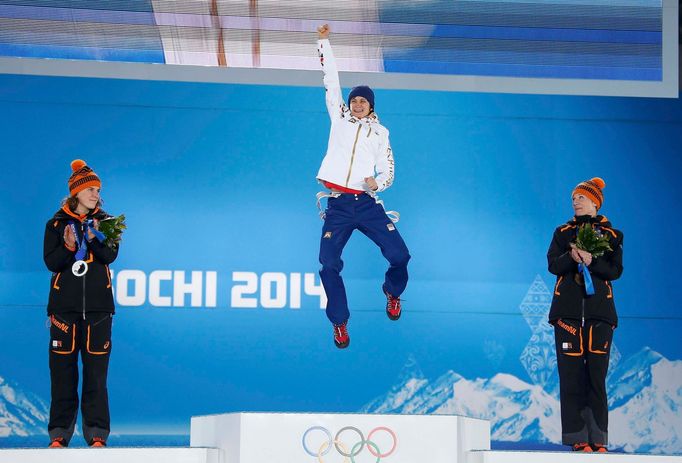 Soči 2014: Sáblíková, Wustová, Kleibeukerová (rychlobruslení, 5000m, ženy, finále)