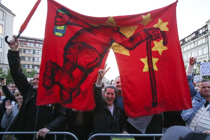 Demonstrace na Václavském náměstí.