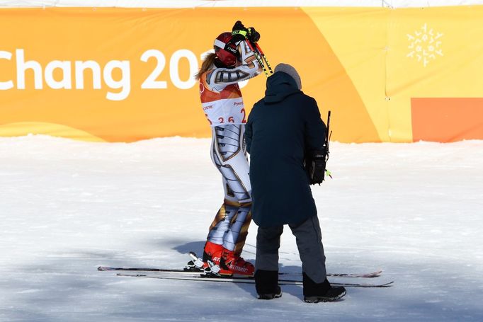 Ester Ledecká v super-G na ZOH 2018