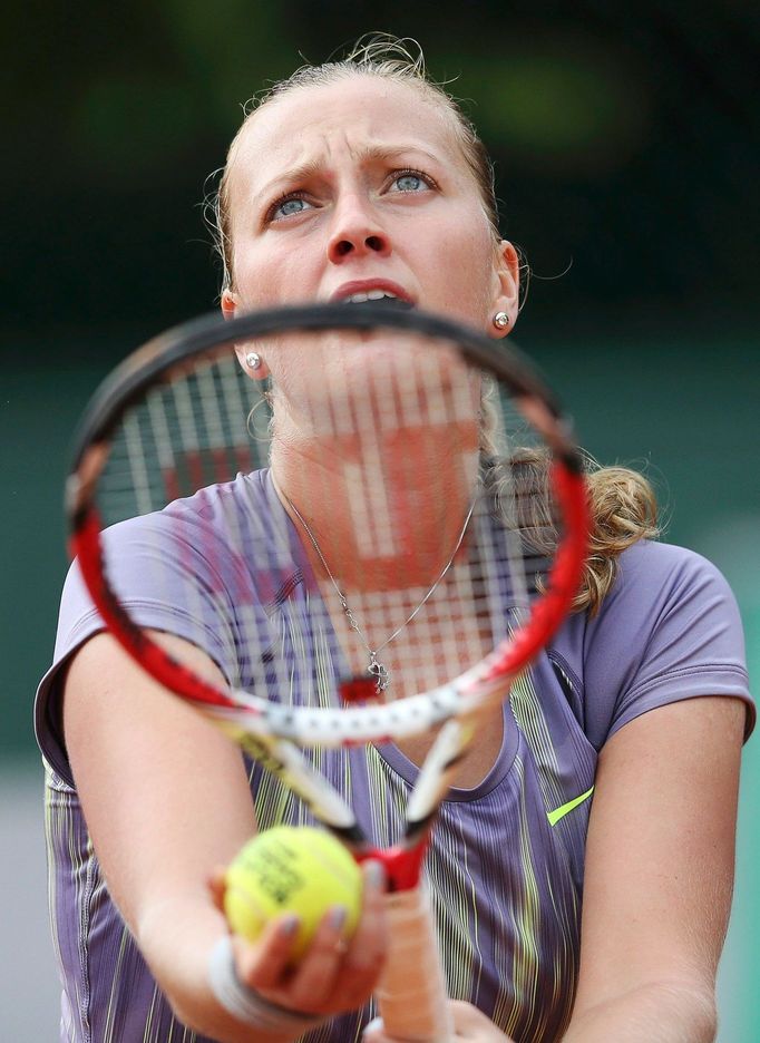 Petra Kvitová na French Open v zápase s Šuaj Pcheng