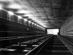 Seeing light at the end of the tunnel. First metro wagons went through the bridge in 1974