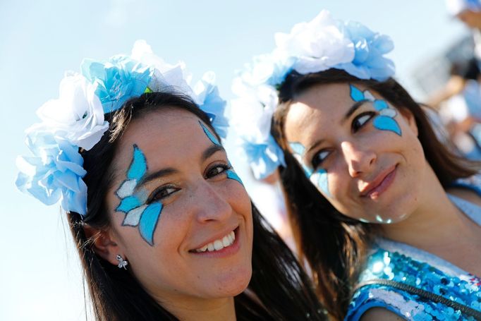 Argentinské fanynky v zápase Argentina - Island na MS 2018