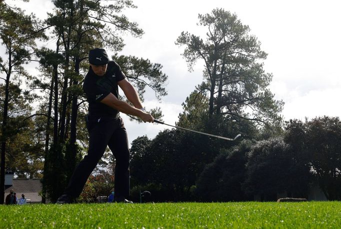 Golf - The Masters - Augusta National Golf Club - Augusta, Georgia, U.S. - November 12, 2020 Bryson DeChambeau of the U.S. on the 10th tee during the first round REUTERS/