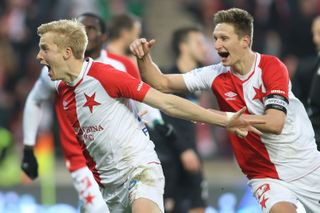 EPL, Slavia-Plzeň: Michal Frydrych slaví vítězný gól Salvie