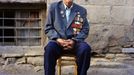 August 8 2008-Gori Georgia . Otar Gogiashvili is posing near his house for the camera. Otar was drafted in the Red army in 1942 to fight the invading German army. May 8th is the celebration of the end of WWII, the bloodiest war in modern history. (Jonathan Alpeyrie/Polaris)