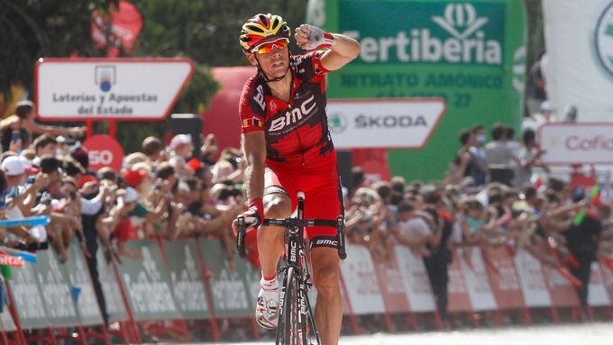 Philippe Gilbert se raduje z vítězství v 9. etapě letošní Vuelty