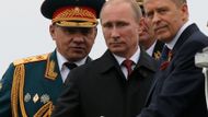 Russian President Putin, Defence Minister Shoigu and FSB Director Bortnikov watch events to mark Victory Day in Sevastopol