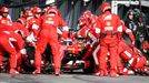 Ferrari Formula One driver Kimi Raikkonnen of Finland has his second tyre change during the Australian Formula One Grand Prix in Melbourne, March 15, 2015. REUTERS/Mark D