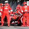 Ferrari Formula One driver Raikkonnen of Finland has his second tyre change during the Australian Formula One Grand Prix in Melbourne