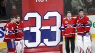 Čest Patricku Roy vzdali i (zleva) Saku Koivu, Jaroslav Halák a Carey Price.