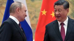 Vladimir Putin a Si-Ťin pching v Pekingu.