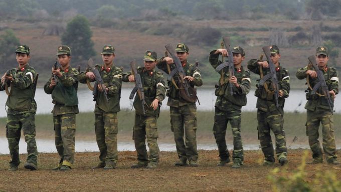 Trénink vietnamských vojáků.