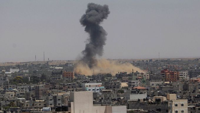 Izraelský útok v Pásmu Gazy.