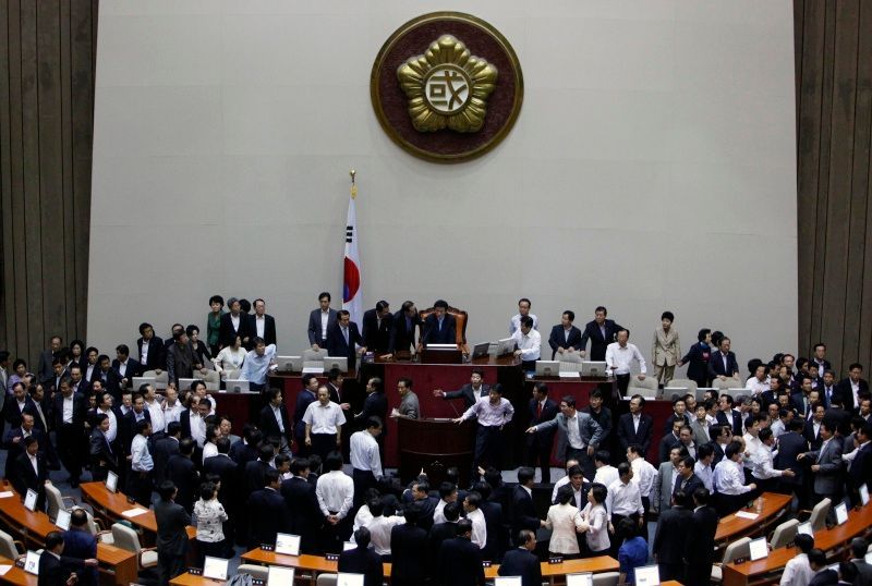 Bitka v jihokorejském parlamentu