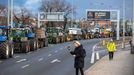 Protest části zemědělců s traktory v Praze na magistrále a před ministerstvem zemědělství, 19. 2. 2024.