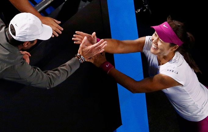 Australian Open, finále: Li Na a její trenér Carlos Rodriguez