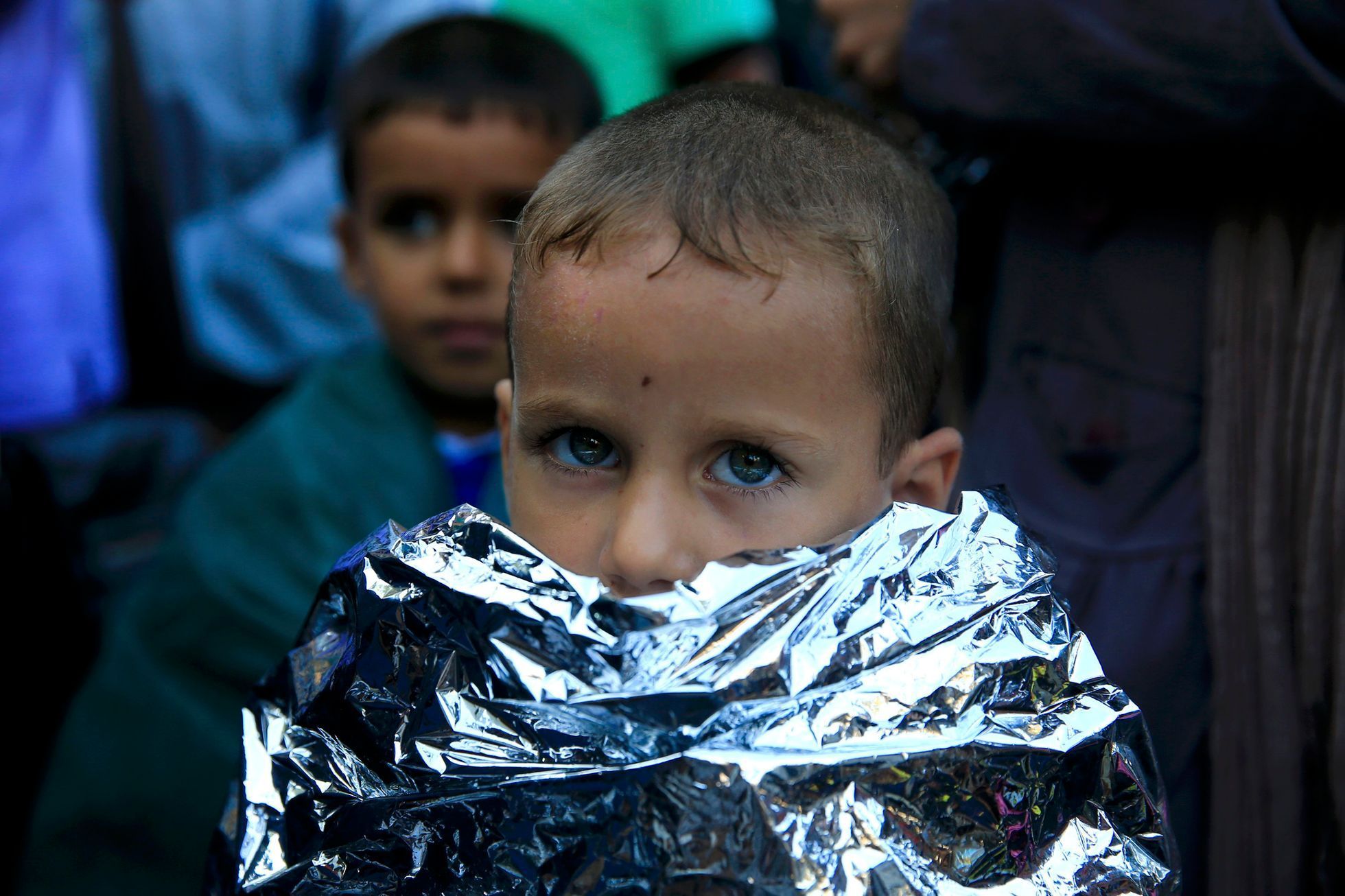 Syrští uprchlíci na řeckém ostrově Lesbos.