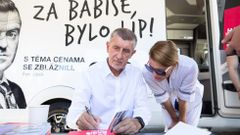 Andrej Babiš, meeting Břeclav, obytňák, karavan, kampaň