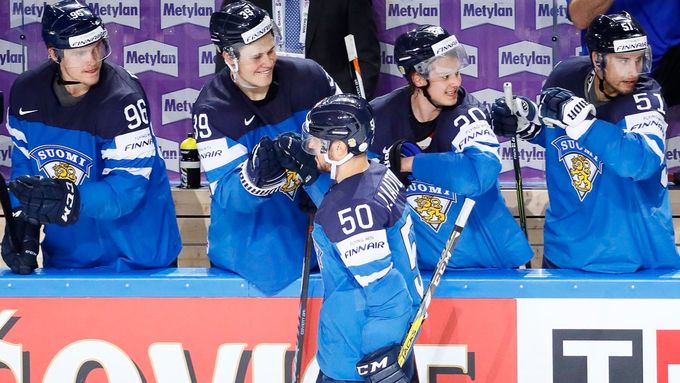 Radost hokejistů Finska