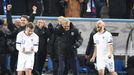 Soccer Football - Euro 2020 - Group J Qualification - Finland v Liechtenstein - Helsinki, Finland November 15, 2019. Simon Skrabb, head coach Markku Kanerva and Teemu Puk