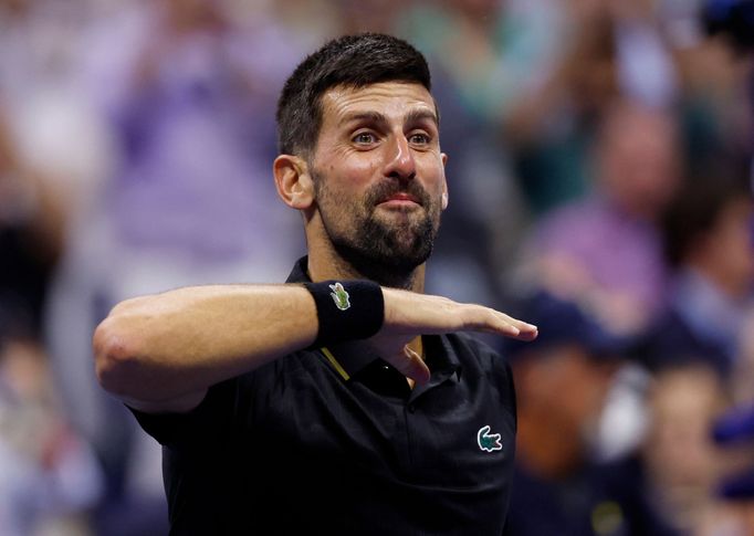 Novak Djokovič v utkání 3. kola US Open 2025