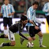 Lionel Messi v zápase s Německem