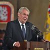 Miloš Zeman přednáší projev ve Vladislavském sále
