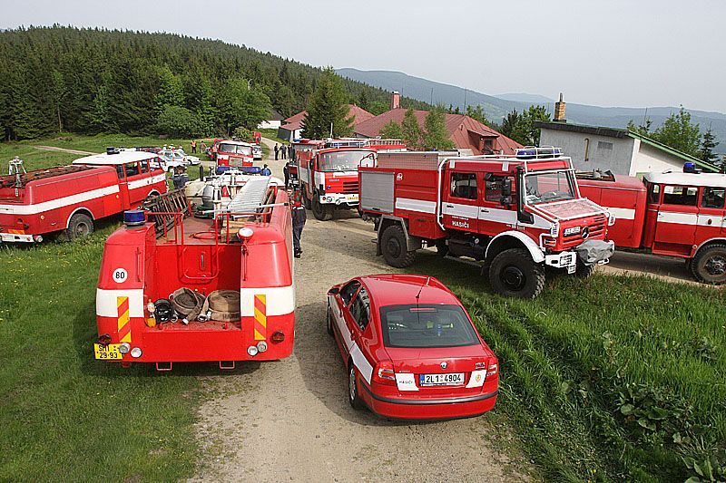 Cvičení hasičů v KRNAP