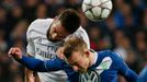 Real Madrid's Daniel Carvajal in action with Wolfsburg's Maximilian Arnold