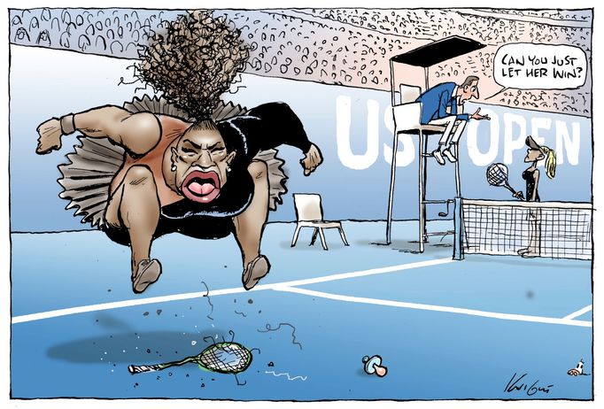 Karikatura Sereny Williamsové v Herald Sun (AP)