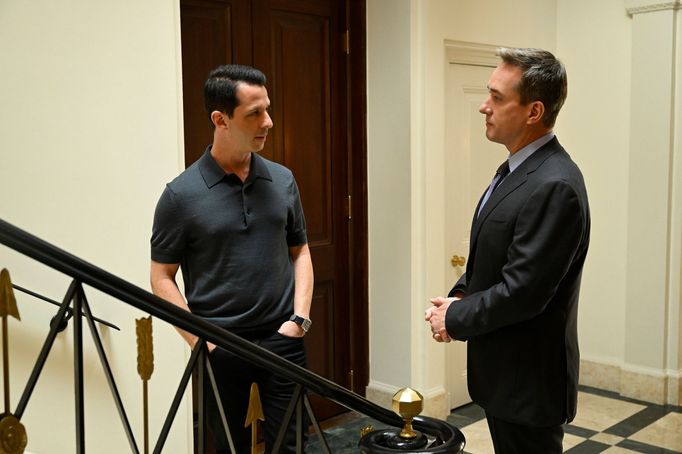 Jeremy Strong jako Kendall a Matthew Macfadyen coby Tom.