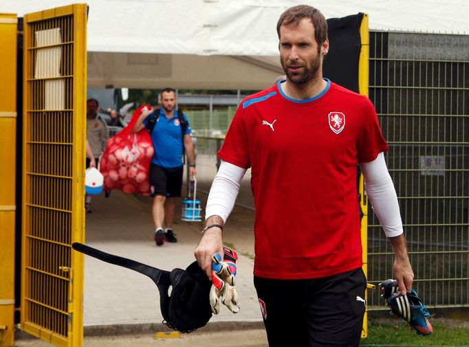 Petr Čech. Trénink Čechů před čtvrtfinále