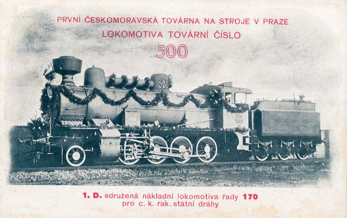 Dobová pohlednice z historie výrobního závodu Tatra Smíchov v Praze. Snímek z roku 1871.