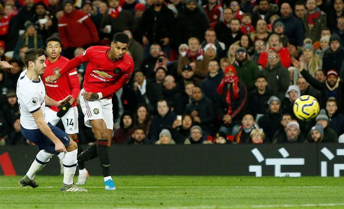 Soccer Football - Premier League - Manchester United v Tottenham Hotspur - Old Trafford, Manchester, Britain - December 4, 2019  Manchester United's Marcus Rashford score