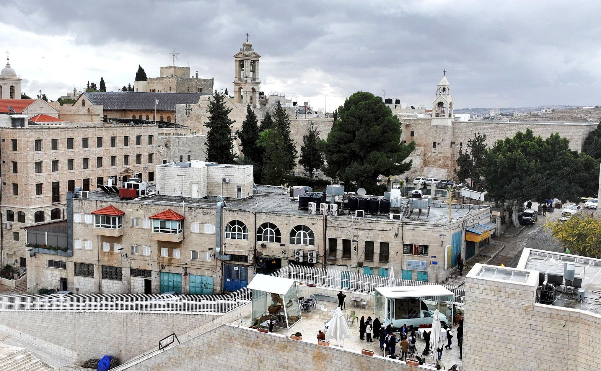 Palestina, Betlém, papamobil, papež František, zdravotníci, přestavba,