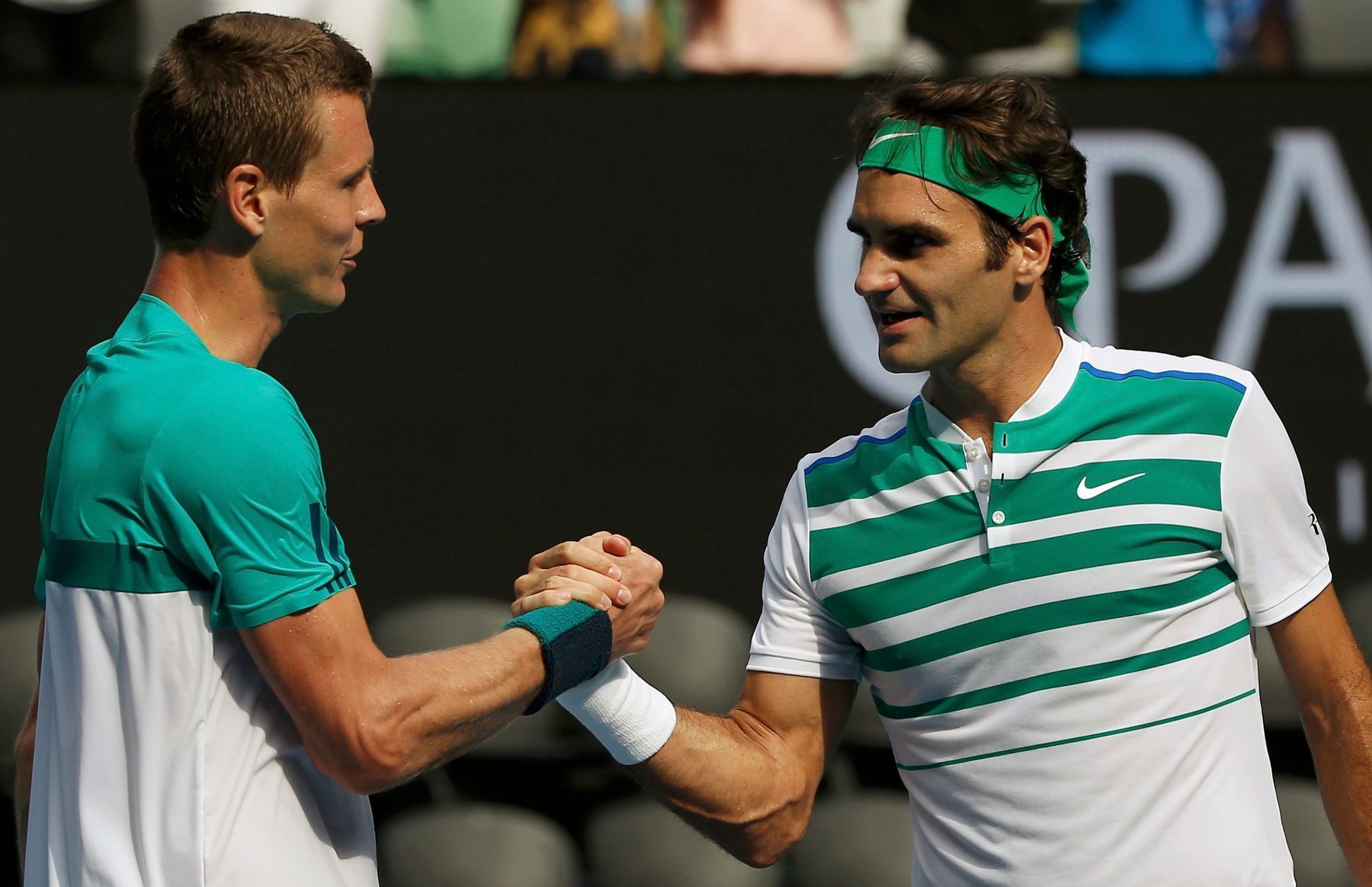 Tomáš Berdych a Roger Federer ve čtvrtfinále Australian Open 2016
