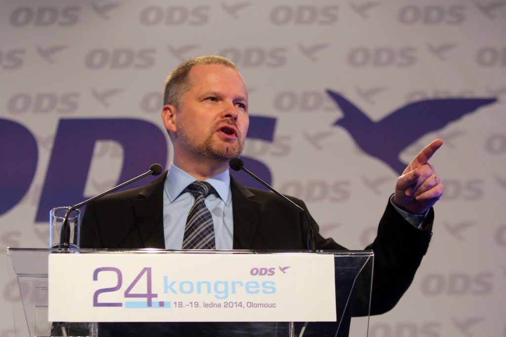 Petr Fiala na kongresu ODS v roce 2014