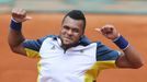 Francouz Tsonga na tenisovém French Open 2013.