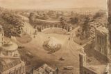 V polovině 19. století počet obyvatel New Yorku rychle rostl a na Manhattan mířilo mnoho imigrantů. Najít místo pro rozsáhlý park v přelidněném velkoměstě nebylo snadné. Na snímku lze vidět podobu Central Parku, jak ji zachycuje archivní malba vytvořená kolem roku 1870.